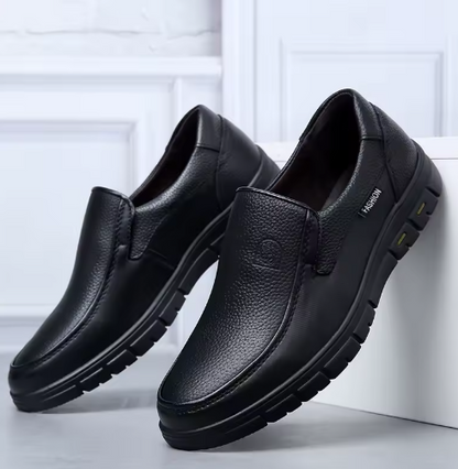 Zapatos de vestir sin cordones de cuero genuino