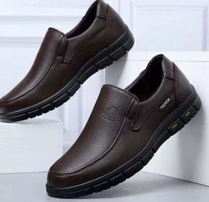 Zapatos de vestir sin cordones de cuero genuino