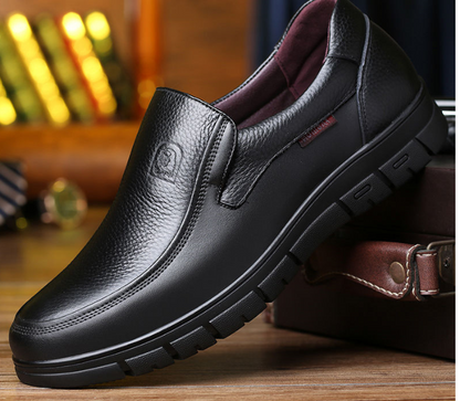 Zapatos de vestir sin cordones de cuero genuino